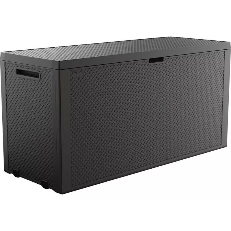 Caixa de arrumação exterior Keter 249722 270 L, resistente às intempéries, grafite, retangular 1180×440×580 mm