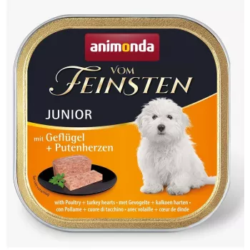 ANIMONDA Vom Feinsten Junior Aves e Coração de Peru - comida húmida para cães - 150 g
