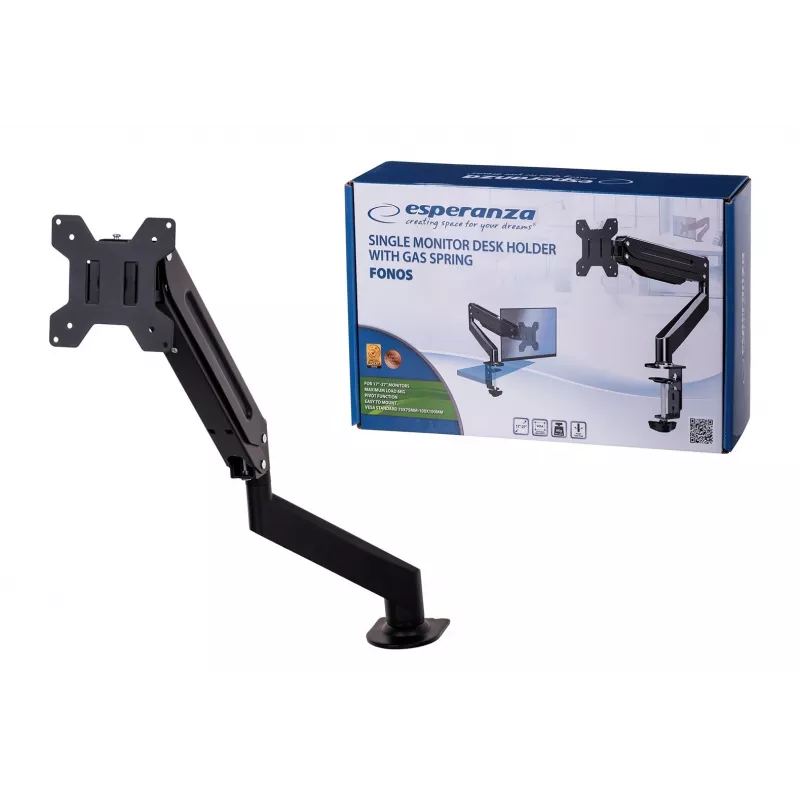 Suporte de mesa para monitor Esperanza ERW019 68,6 cm (27) secretária preto