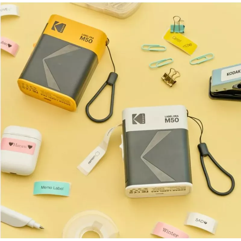 Impressora de etiquetas Kodak Label ERA M50 Bluetooth para etiquetas de 14 mm com rolo amarelo