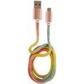 Cabo LC-POWER USB-Micro-1M-3 1 m arco-íris com brilho, USB-A para Micro-USB (LC-C-USB-MICRO-1M-3)