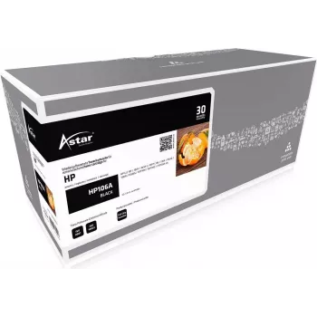 ASTAR AS20244 HP LJ 107A CARTRIDGE BLACK W1106A/HP106A 1000S. sem indicador de nível (AS20244)
