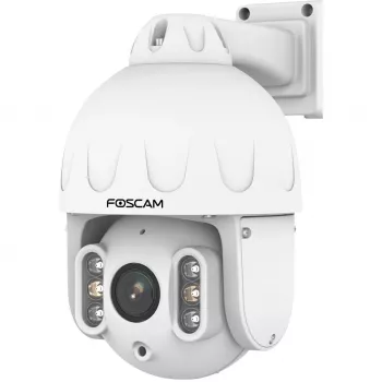Câmara de vigilância PoE Foscam SD8EP branca 8MP (3840x2160), Power over Ethernet, função de rotação e inclinação, zoom ótico 4x