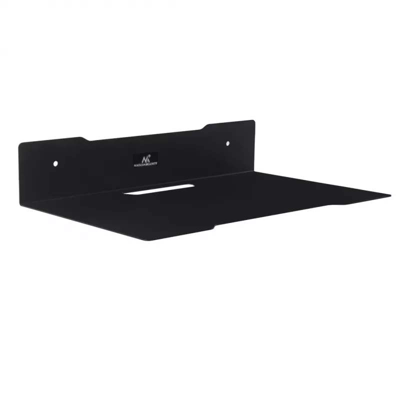 Prateleira de parede para descodificador MACLEAN MC-122, aço, preto, carga máx. 5 kg, distância entre furos 219 mm