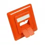 Peça central 50x50 mm incl. moldura de cobertura 80x80 mm para tomadas de rede, laranja puro RAL2004, Good Connections (GC-N0058)