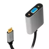 Cabo adaptador de vídeo USB Type-C para VGA (D-Sub) LOGILINK CUA0104 0,15 m, cinzento/preto