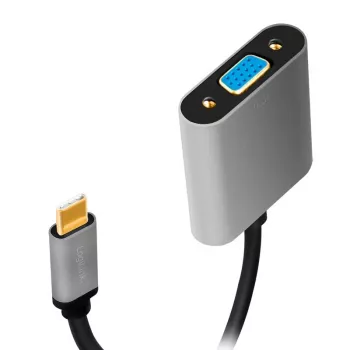 Cabo adaptador de vídeo USB Type-C para VGA (D-Sub) LOGILINK CUA0104 0,15 m, cinzento/preto