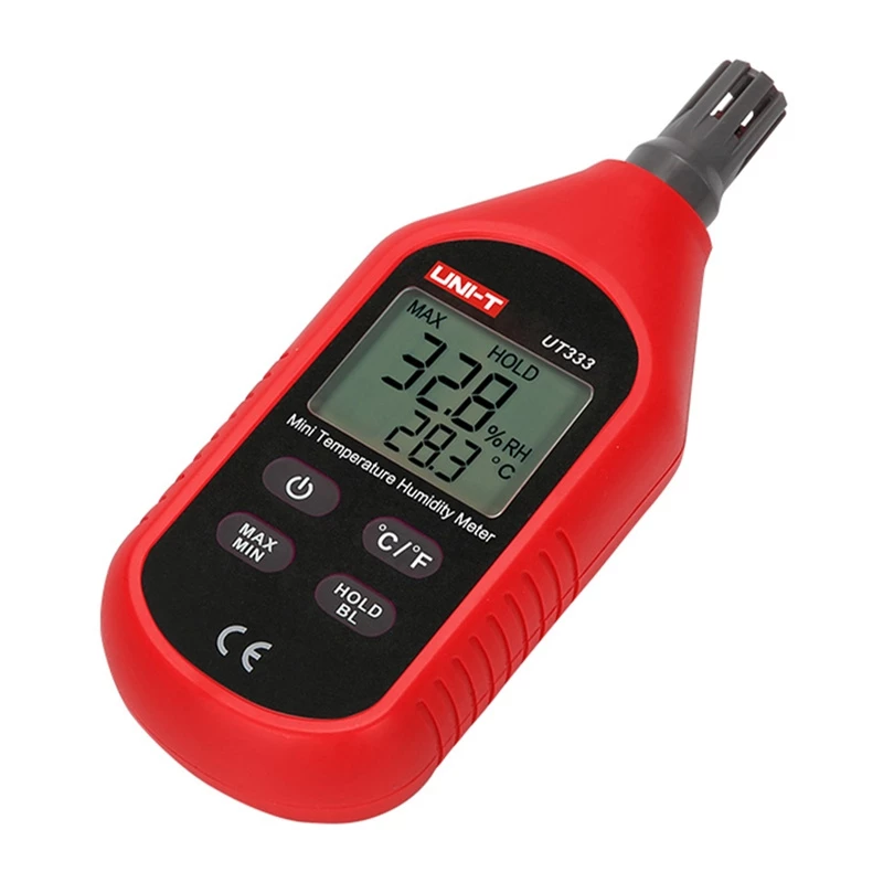 Mini medidor de temperatura e humidade UT333 — termo-higrómetro portátil para medição de temperatura e humidade relativa