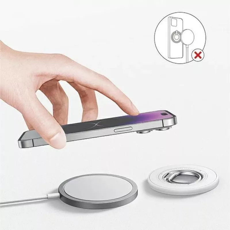 Suporte magnético de anel de dupla face SODI BM-350 branco compatível com MagSafe