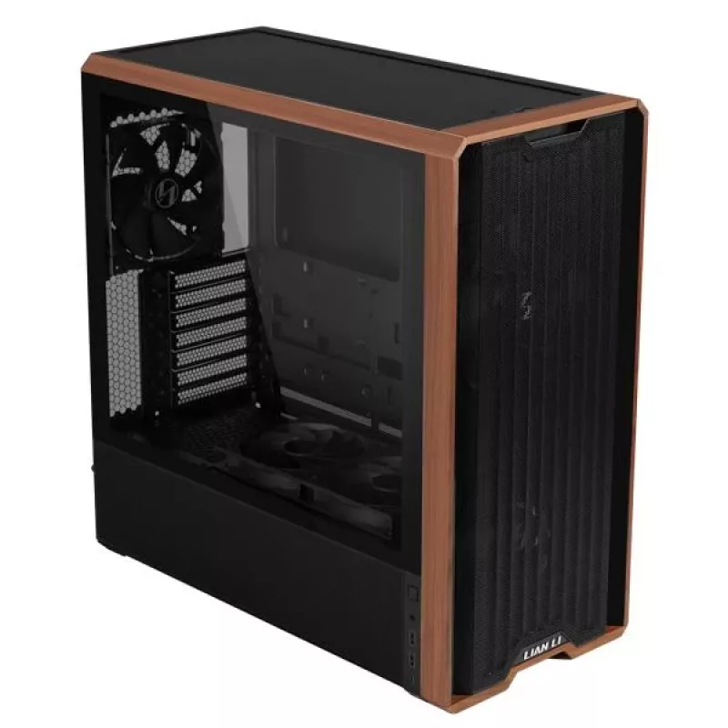 Caixa de PC Lian Li Lancool LAN217X Midi Tower preto, madeira