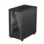 Armário rack 19 polegadas LANBERG 22HE 600x1000 mm, preto, portas de vidro à frente e atrás
