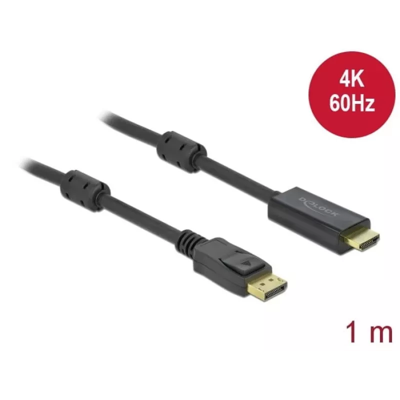 Cabo DeLOCK Active DisplayPort 1.2 para HDMI 4K 60 Hz 1 m