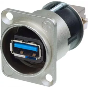 Neutrik USB reversível Feed-Through 3.0 conector fêmea, alimentação em painel conteúdo: 1 unid. (NAUSB3-B)