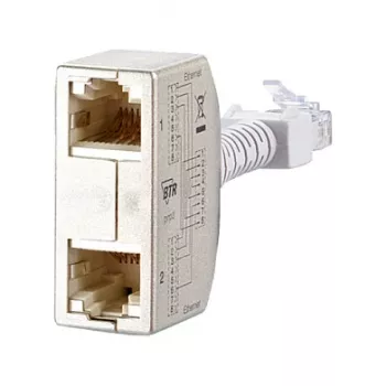 METZ CONNECT BTR Cable Sharing Adapter pnp 3 - Repartidor de rede - RJ-45 (F) para RJ-45 (M) - 8,9 cm - Cinzento (pack de 2) (130548-03-E)