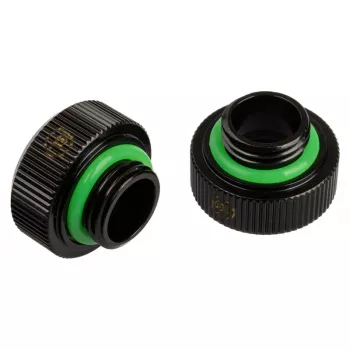 Adaptador G1/4 polegadas rosca macho para tubo rígido 14 mm, BitsPower Touchaqua TA-FH14-GB, pack de 2, preto