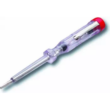 Chave de fendas de teste de tensão Cimco 111320 — testador isolado, 12,5 cm, cromado/vermelho/transparente