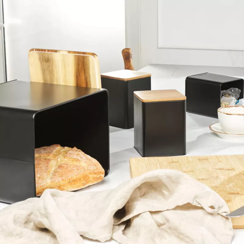 Conjunto de caixas para pão Salter BW129001EU7 preto 4 peças – recipientes para pão e produtos de padaria