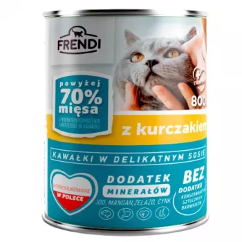 Alimento húmido para gatos Frendi pedaços em molho de frango 800 g