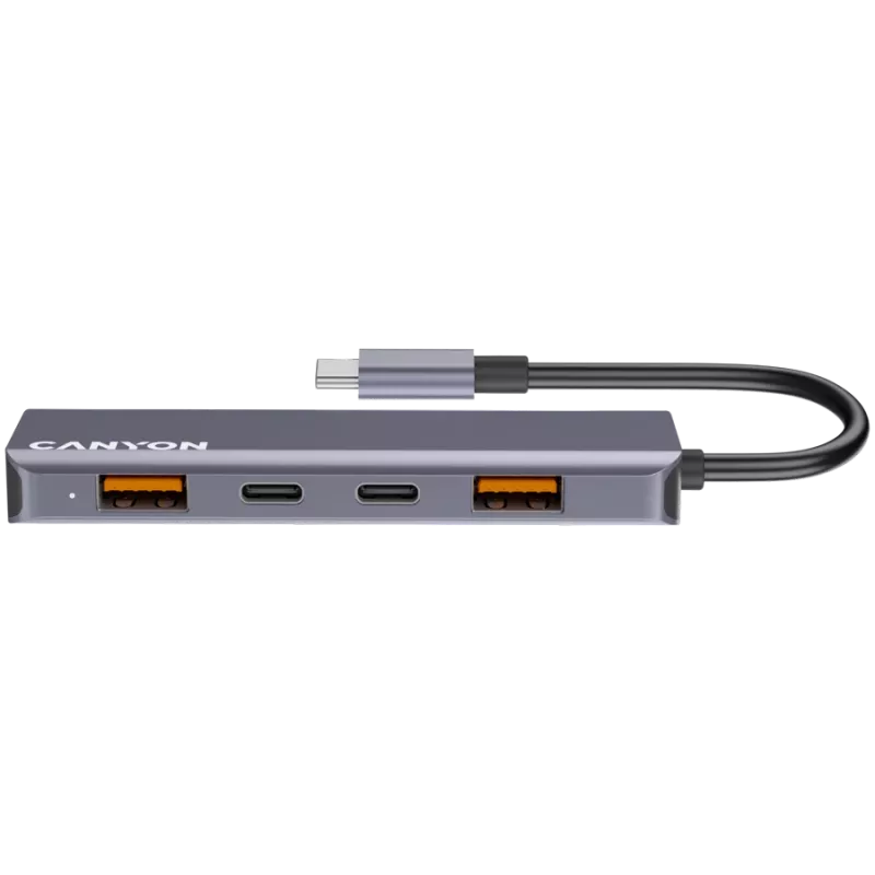 Canyon DS-18 - Hub USB-C - 5 portas - 1x USB-C 5V DC carregamento - 2x USB-C - 10 Gbit/s - 2x USB 3.2