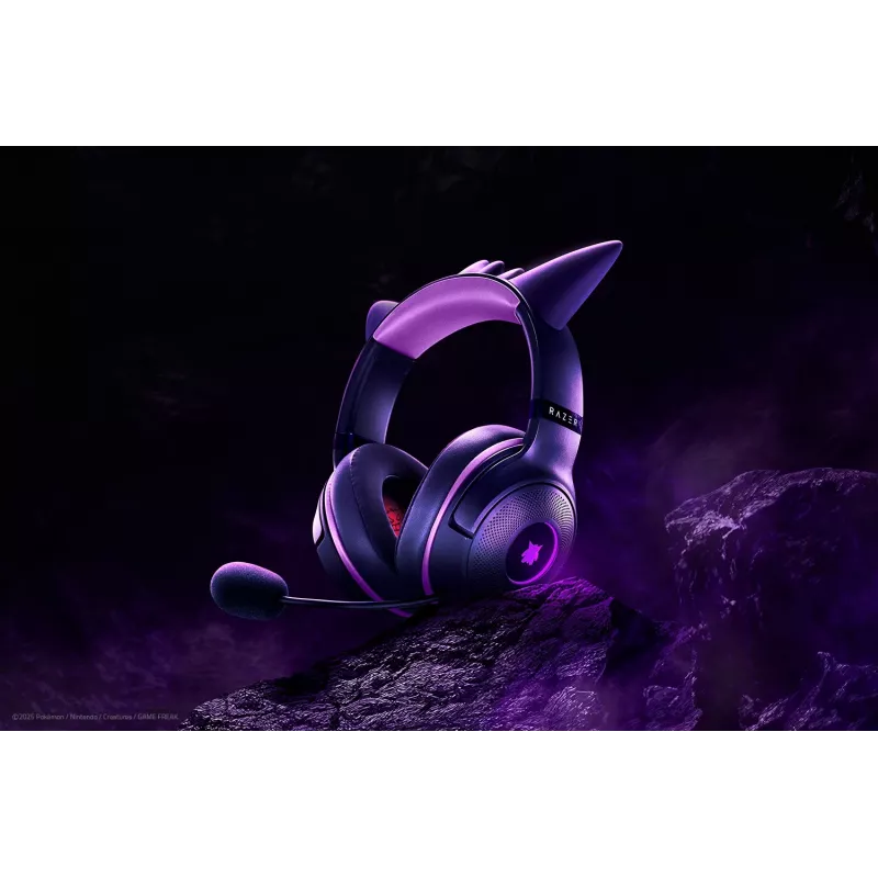 Razer Kraken Kitty V2 - Pokemon Gengar Ed. Headset com fio arco de cabeça Gaming USB Type-A Rosa