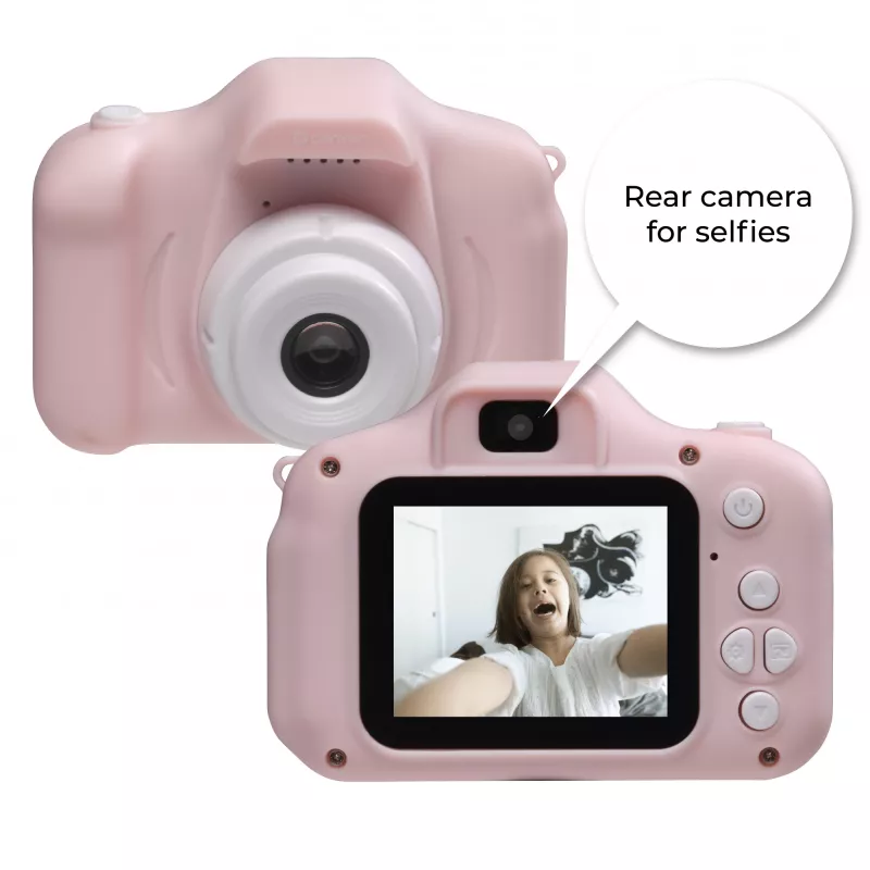 Máquina fotográfica digital para crianças DENVER KCA-1340RO — compacta 85 g, rosa