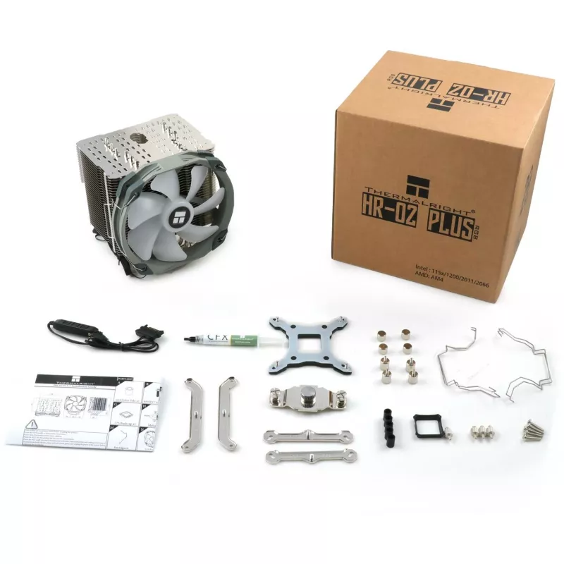 Thermalright HR-02 Plus - Arrefecedor de processador a ar - (para: LGA1156, LGA1155, LGA2011, LGA1150, LGA1151, AM4, LGA2066, LGA1200, LGA1152)