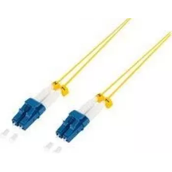 Cabo de patch de fibra ótica fino – OS2 – LC-LC duplex – monomodo – amarelo – 1 m