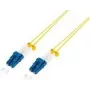 Cabo de patch de fibra ótica fino – OS2 – LC-LC duplex – monomodo – amarelo – 1 m