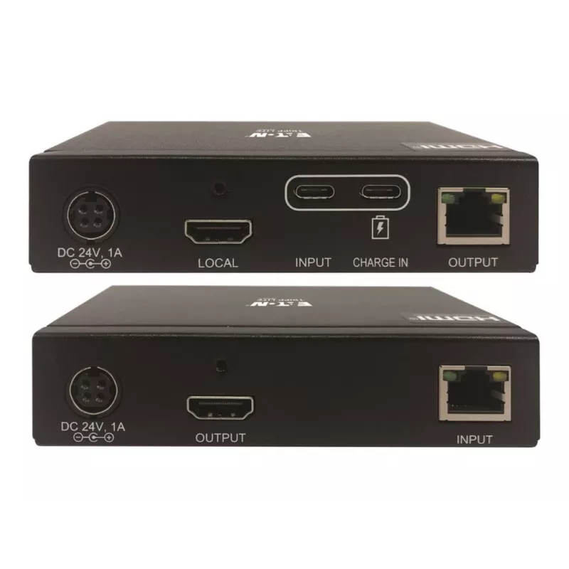 Eaton Tripp Lite Series Kit extensor USB-C para HDMI sobre Cat6 com suporte KVM, 4K 60Hz, 4:4:4, transmissor/receptor, USB, PoC, HDCP 2.2, até 70 m, TAA - Extensão para vídeo