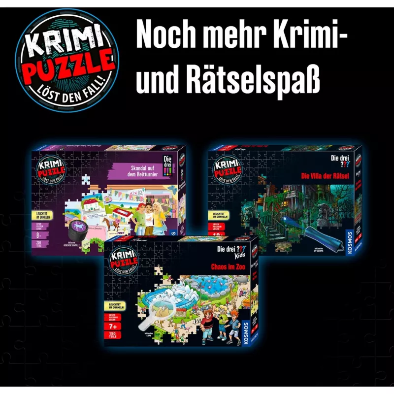 Puzzle de detetive Die drei Kids: Cuidado com a armadilha de gosma (150 peças)