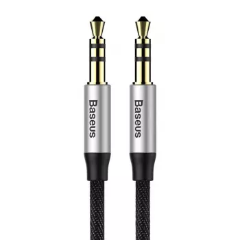 Cabo de áudio Baseus Yiven 3,5 mm jack macho M30 1,5 m prateado + preto