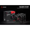 SAVIO BLADE X1 conjunto de ventoinhas, 3 x 120 mm, PWM de 4 pinos, preto
