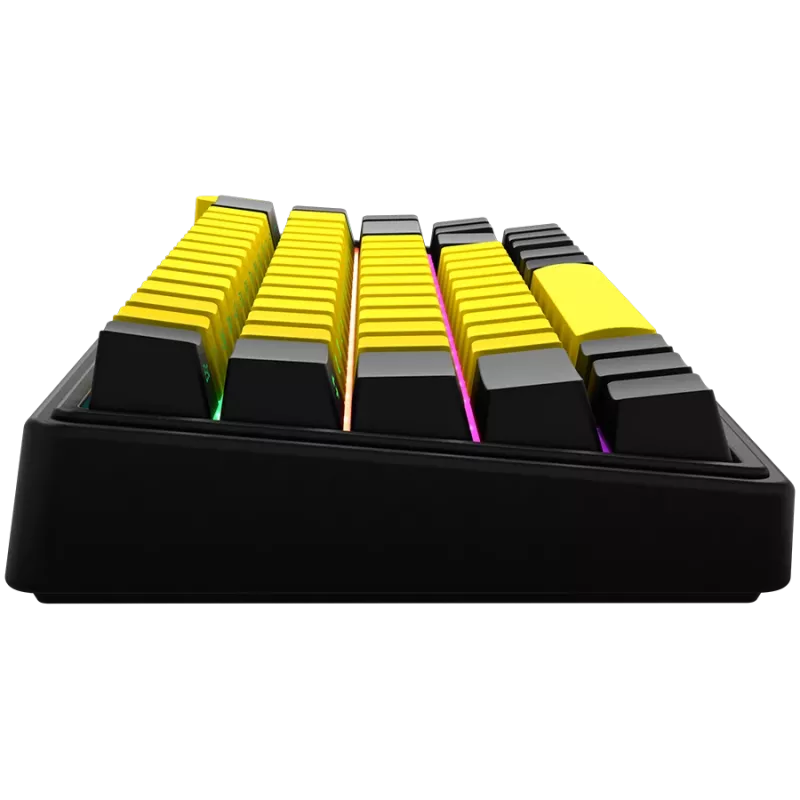 Teclado de gaming mecânico LORGAR KBP70MW 65% preto amarelo layout EN