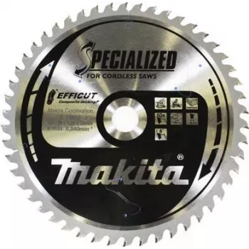 Makita Efficut - Lâmina de serra circular - para madeira, metal, WPC (compósitos de madeira e plástico) - 190 mm - 50 dentes - para Makita DLS713NZ, DLS714NZ (E-12251)