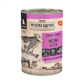 Alimento húmido para cães wiejskazagroda Peru com Borrego 800 g lata, 82,2 % humidade, 8 % proteína, 2,7 % gordura
