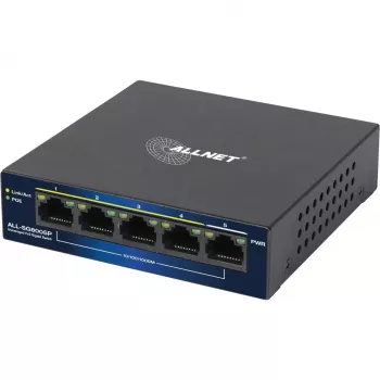 Switch PoE ALLNET ALL-SG8005P 5 portas Gigabit (5x RJ45, PoE)