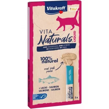 VITAKRAFT Vita Naturals salmão líquido - petiscos para gatos - 5 x 15g