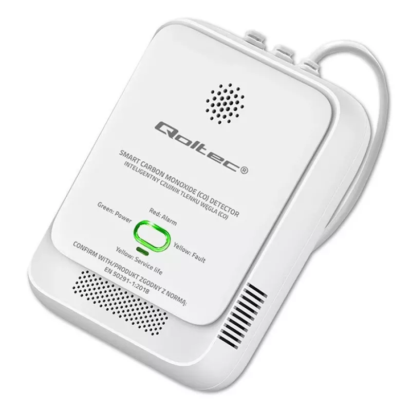Detetor de CO QOLTEC 52576 – sensor de monóxido de carbono, alarme de 85 dB