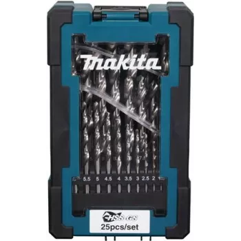 Conjunto de brocas Makita D-78368 HSS-GS, 25 peças, aço rápido de alto desempenho