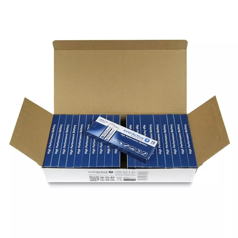 Pilhas alcalinas AA descartáveis everActive LR610PAKPA, 1,5 V, 3000 mAh, pack de 10