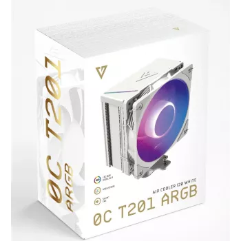 MODECOM Volcano 0C T201 ARGB dissipador de CPU por ar 12 cm branco