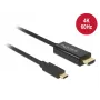 Adaptador de cabo de vídeo DeLOCK 85290 USB Type-C para HDMI 1m preto