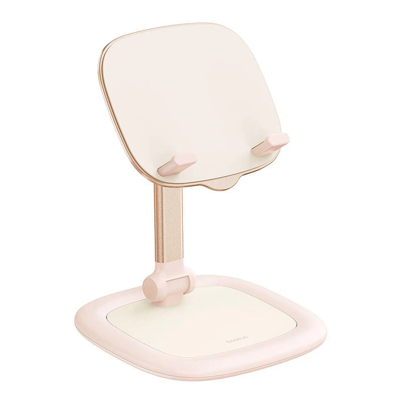 Suporte para tablet e telemóvel Baseus Seashell Series rosa – altura ajustável, leve