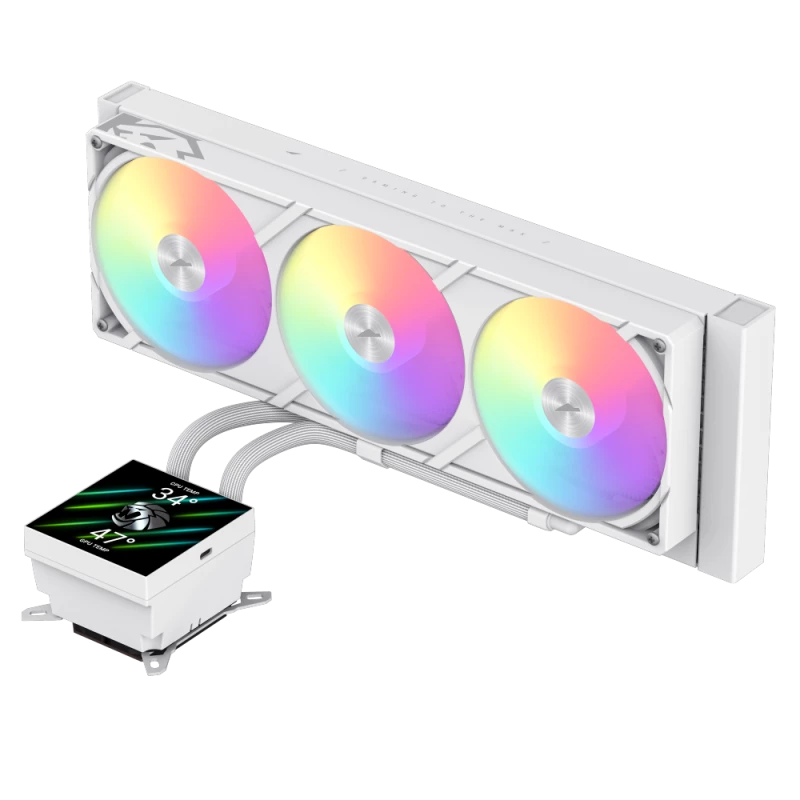 Refrigeração líquida para CPU Gamemax | GLACIER 360 LCD WH | Intel, AMD