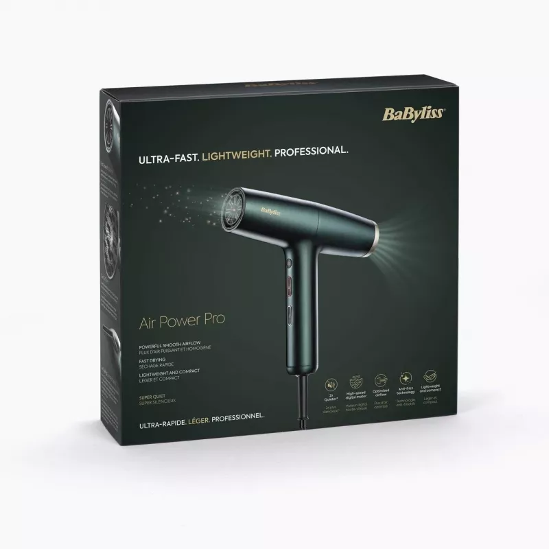 Secador de cabelo BaByliss Air Power Pro 1700 W dourado, verde