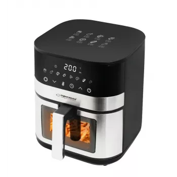 Fritadeira de ar quente ESPERANZA Pesce Alla Griglia 5 L, fritadeira de ar quente sem óleo, 1400 W, 8 programas, 200 °C, controlo tátil