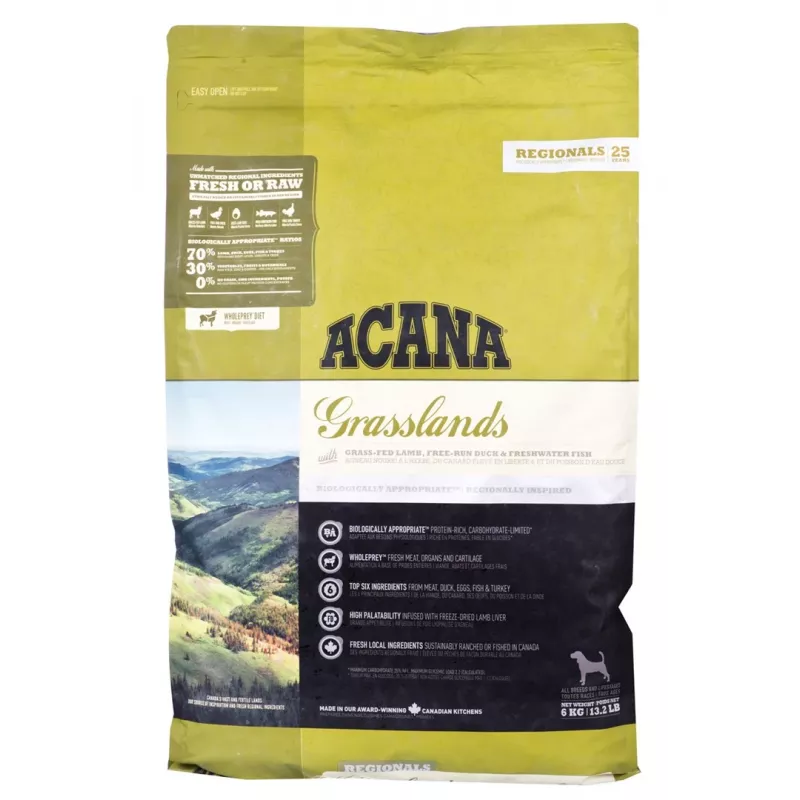 ACANA Highest protein Grasslands Dog - Alimento seco para cães - 6 kg