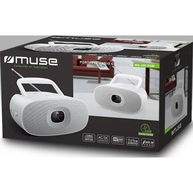 Leitor de CD portátil Muse MD-202 branco