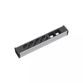 Extensão de energia 4 tomadas AC Bachmann 912.007 preto prateado