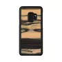 Capa para smartphone em madeira para Samsung Galaxy S9, ébano branco/acabamento preto